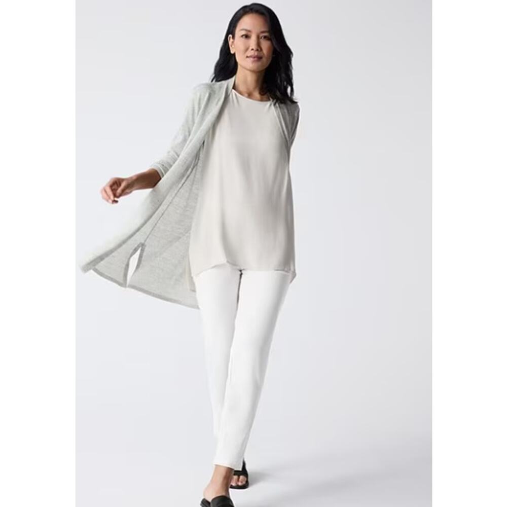 Eileen Fisher Slim Ankle Stretch Pants in Bone Color L NWT $168